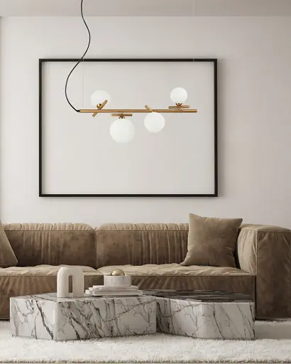 Подвесной светильник Italux PND-5622-4-BRO-W Reverso G9 4x25W IP20 латунный - фото 2