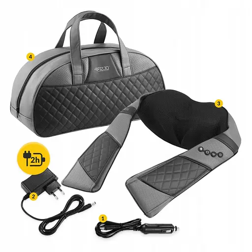 Накидка-масажер 4FIZJO Shiatsu Luxury+ для шиї та спини, акумуляторна 4FJ0563 Grey (P-5907739319104) - фото 6