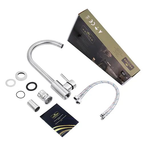 Кухонная мойка Kroner Derby-5050HM Brush + сушка для посуды, смеситель и дозатор (CVS30143) - фото 2