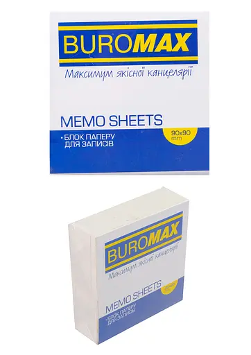 Блок белой бумаги для заметок Jobmax, 90x90x30 мм, склеенный