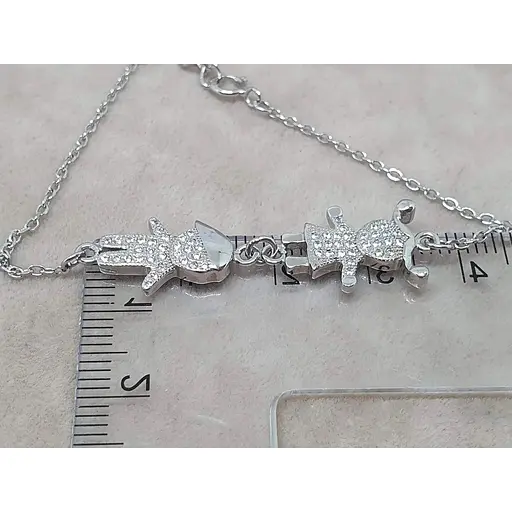 Срібний браслет TOP Silver Солодка парочка з фіанітами. 550152Б - фото 3