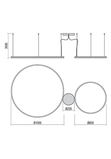 Подвесной светильник Redo ORBIT SU LED 108W 4000K D1000+600 SAND WHITE (4.1.2)-TRIAC 01-1922-TRIAC - фото 2