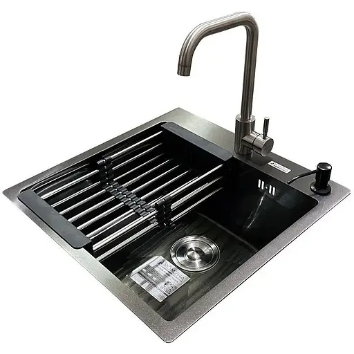 Комплект мийка + змішувач Romzha Arta U-450S BL (B) - фото 1