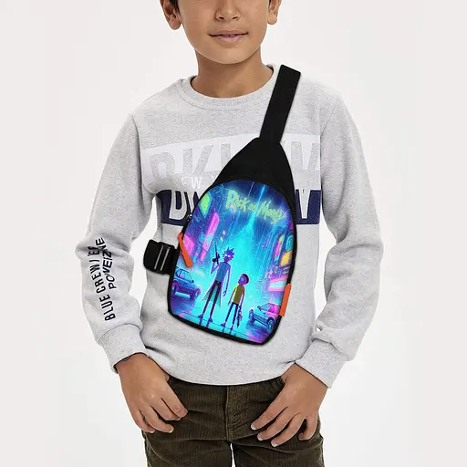 Сумка через плече дитяча Рік і Морті 29х17 см сумка слінг для хлопчика (02162)