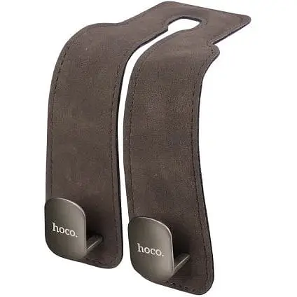 Держатель автомобильный на подголовник Hoco DCA66 с 2-мя крючками коричневый - фото 1