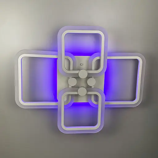 Біла LED люстра на 2+2 ріжки квадратної форми | Арт. A 2503/2+2 WT | Line F - фото 7