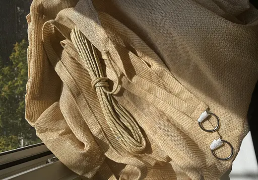 Тент навіс затінюючий прямокутний 4х5м сітка (Бежевий) - фото 8