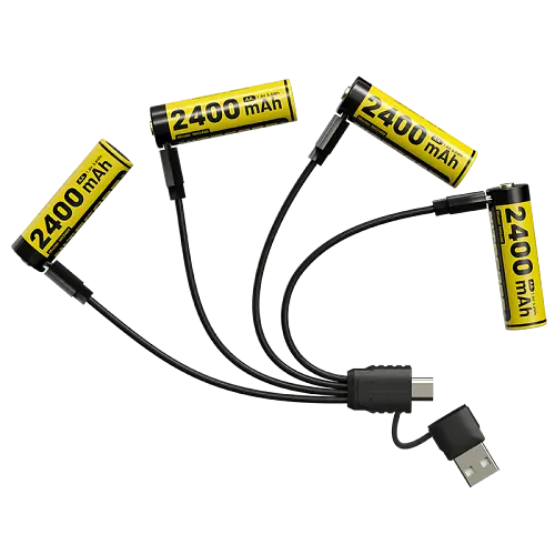 Комплект акумуляторів Li-Ion AA Nitecore NH2400 1.5V 2400mAh USB Type-C захищений (2 шт.) - фото 3