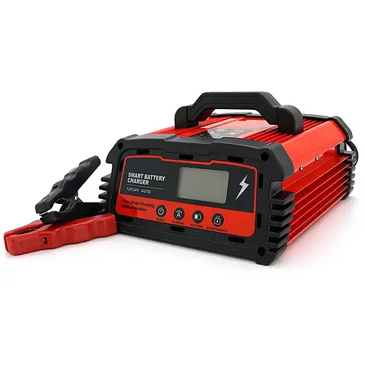 Автоматическое ЗУ для аккумулятора DEMUDA 12V/24V (MF,WET,AGM,GEL), AC110/220V, DC14,8В/29,6В, Ток заряда 12V/8A, 24V/6A, LCD, крокодилы