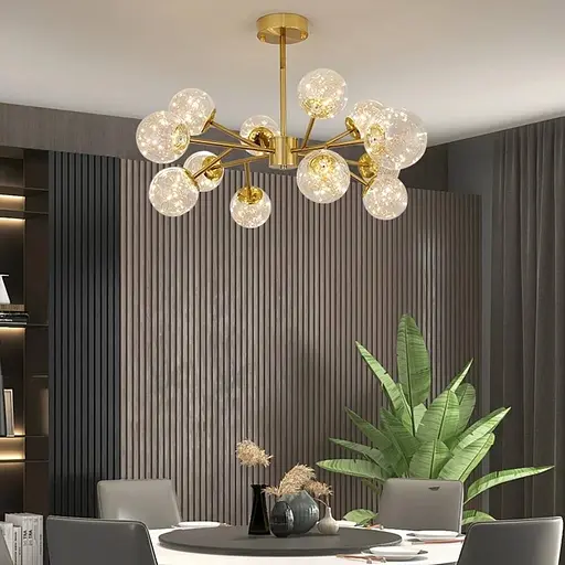 Люстра со встроенными светодиодами на 12 плафонов Line.F AOC 19/12 AB LED - фото 4