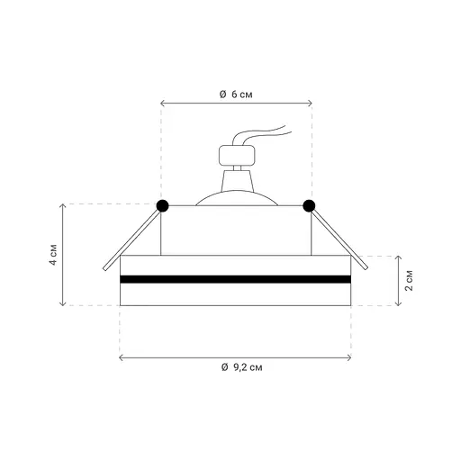 Точковий вбудований світильник у чорному корпусі Ø9,2х4 см | Line F | Арт. JY-DH-52 Bk - фото 6