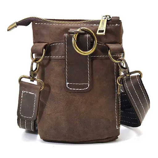 Чоловіча шкіряна сумка через плече TARWA 17х14х5.5 см sum0025693 - фото 9