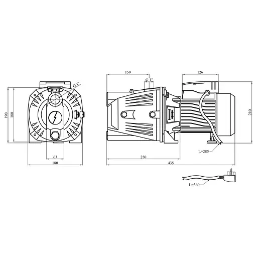 Насос поверхневий самовсмоктуючий Agua JET 100L (CV035085) - фото 6