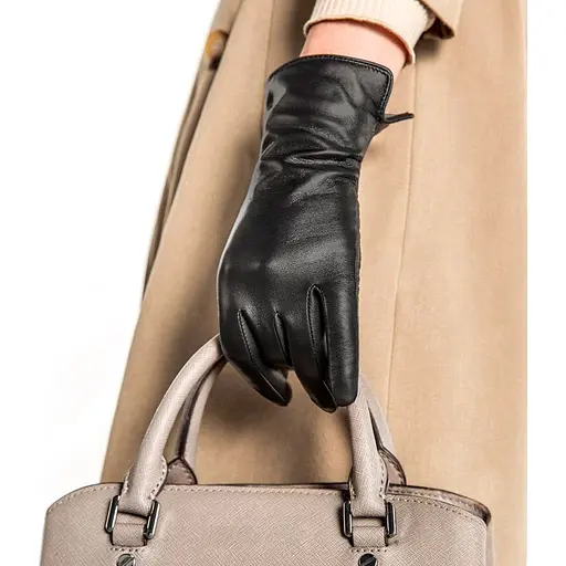 Рукавички шкіряні жіночі Xiaomi QIMIAN Black size XL STW701C [34417] - фото 3