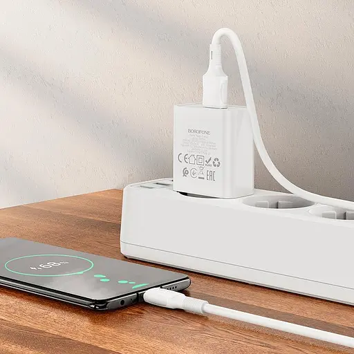 Адаптер мережевий Borofone Micro USB Cable Aspirer BA74A та кабель комплект білий - фото 9