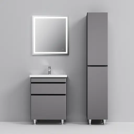 Тумба з умивальником AM.PM Hit 60 см підлогова графіт матовий M93A-FSX0602-WC0602GM38 Графіт - фото 5