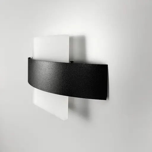 Черное бра с квадратным рассеивателем Line F Арт. W205 - 250*130 BK (квадрат) - фото 3