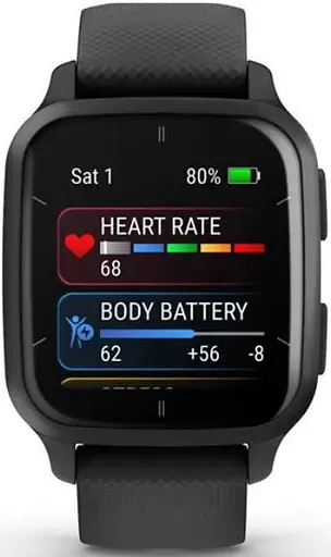 Смарт-часы Garmin Venu Sq 2 Music Edition Slate Aluminium Bezel with Black Case and Silicone Band (010-02700-10) [78785] - фото 2