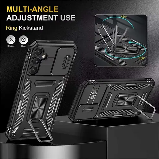 Чехол Epik ударопрочный Camshield Army Ring для Samsung Galaxy S24+ Черный/Black - фото 6