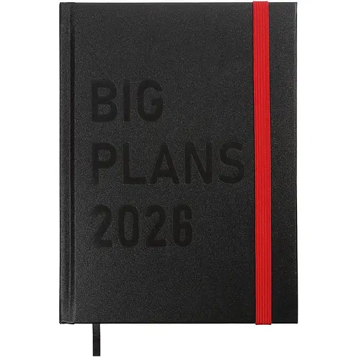 Ежедневник датированный Buromax Plans 2026 A5 бумвинил/поролон черный (BM.21122-01)