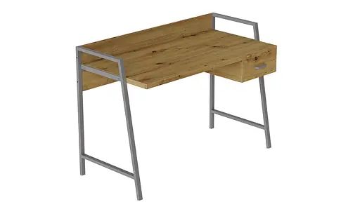 Письмовий стіл Ferrum-decor Комфорт 750x1200x600 Сірий метал ДСП Дуб Артізан 32 мм (FRD-103455)