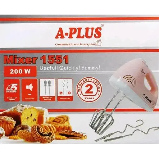 Стационарный электрический ручной миксер А-Плюс с насадками для замешивания крутого теста - фото 3