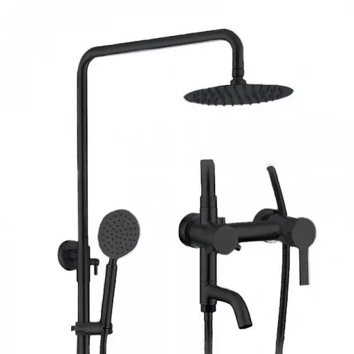 Душова система Wezer EKO16А-01ВLACK 3х функціональна, Чорний матовий - фото 2