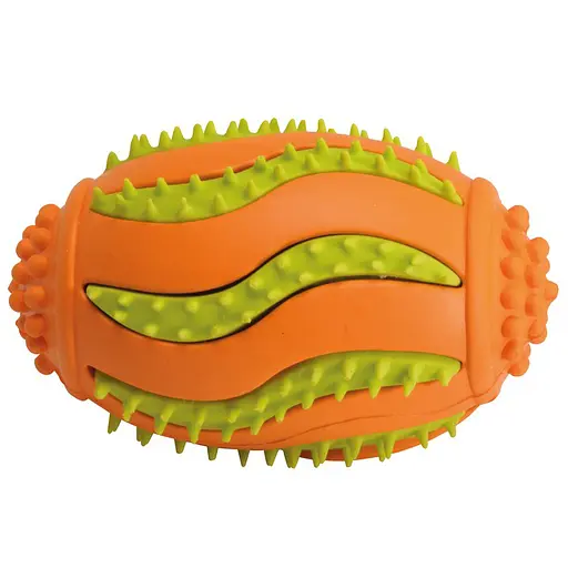 Іграшка для собак Camon м'яч для регбі гумовий з латексною вставкою, пищалкою набитий ватою 9 см (AH232) - фото 2