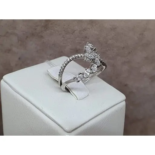 Серебряное кольцо Агни ТАУРТ с фианитами. 1169/1Р-CZ 17 - фото 3