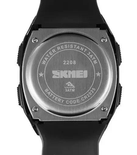 Годинник чоловічий наручний спортивний Skmei 2208 (Чорний з білим) - фото 7