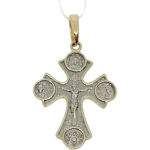 Золотий хрестик Столична Ювелірна Фабрика. Розп'яття Христа. 501670