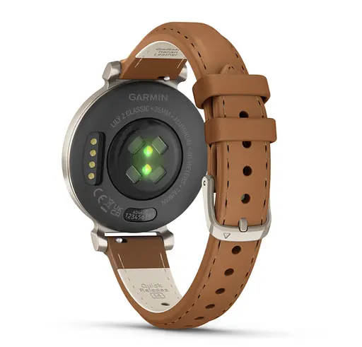 Смарт-часы Garmin Lily 2 Classic кремовое золото с коричневым кожаным ремешком - фото 2