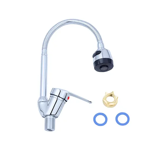 Змішувач для кухні з гнучким виливом Agua Sevilla-C039 CV022345 Хром - фото 6