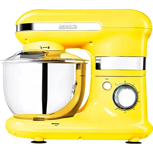 Планетарний міксер Ardesto KSTM-8044, Yellow, 800W, 6 швидкостей, чаша 4 л, вінчик, А-подібна насадка, насадка для змішування - фото 2