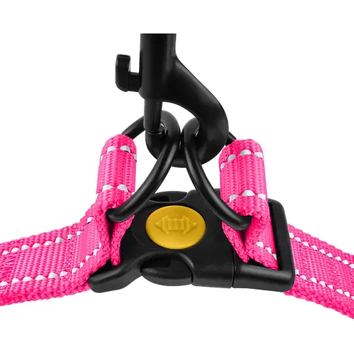 Шлея для собак Barksi Active світловідбивна (обхват грудей 45-56 см ширина 2 см) рожева - фото 4