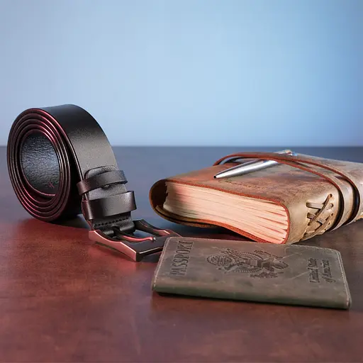 Ремінь шкіряний Vintage чоловічий 121х3,7 см acs0015152 - фото 7