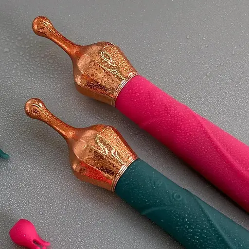 Двосторонній член для стимуляції клітора з вакуумом рожевий, зелений - фото 1