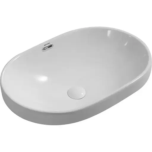 Умивальник врізний на стільницю Mixxus Premium Ellipse-1601 600x400x190 мм з переливом MP6569, Білий - фото 1