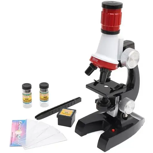 Набор Chanseon 1412 детский микроскоп для школьника 1200х + биологические образцы 
