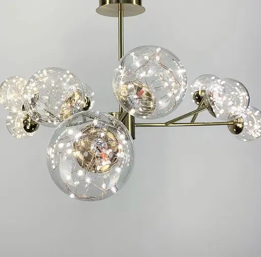 Люстра з вбудованими світлодіодами на 9 плафонів Line.F AOC 19/9 AB LED - фото 3