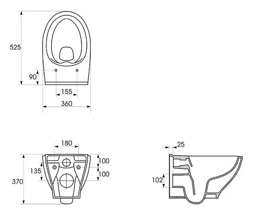 Унітаз підвісний CET A29 Cersanit Moduo CleanOn з дюропластовим Slim Wrap сидінням SoftClose+QuickRelease 30412 - фото 5