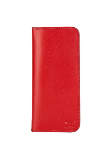 Кожаный портмоне Middle красный - фото 1