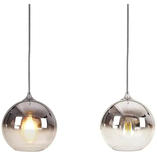 Подвесной светильник из цветного стекла со сферическим градиентом серебристый 25 см