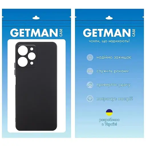 Чехол TPU Getman Liquid Silk Full Camera для Xiaomi Redmi 12 Черный / Black - фото 3