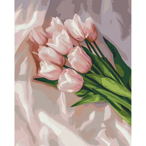 Картина за номерами на підрамнику Brushme Ніжність тюльпанів