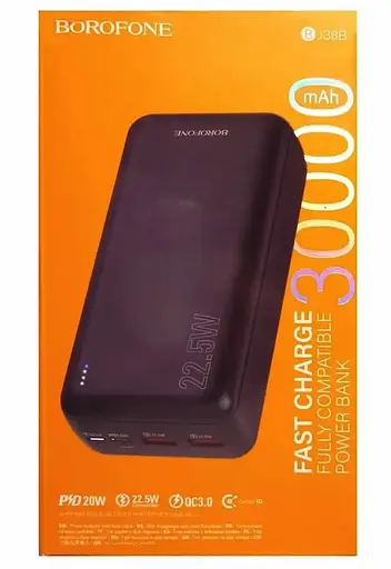 Портативний зарядний пристрій  Power bank Borofone BJ38B Power 22.5W 30000 mAh Чорний - фото 7