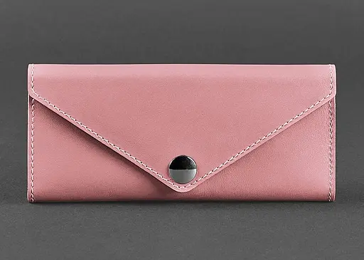 Кожаный женский кошелек Керри 1.0 розовый - фото 1