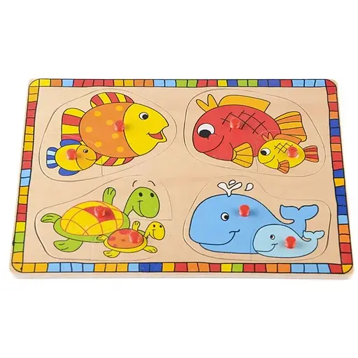 Игрушка для развития деревянный вкладыш Морские обитатели IE133