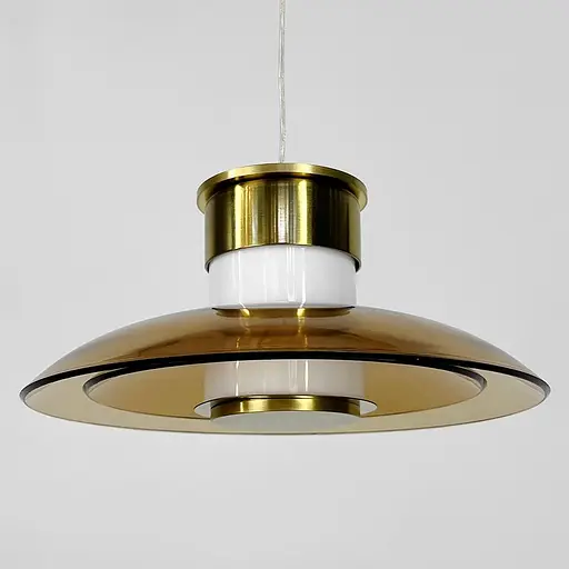 Світильник із подвійним янтарним плафоном Ø 22 см | Арт. AA458-220 GD+Amber | Line F - фото 4