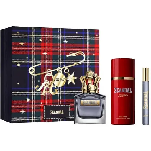 Набор Jean Paul Gaultier Scandal Pour Homme 100 мл туалетная вода 150 мл дезодорант 10 мл мини - фото 1